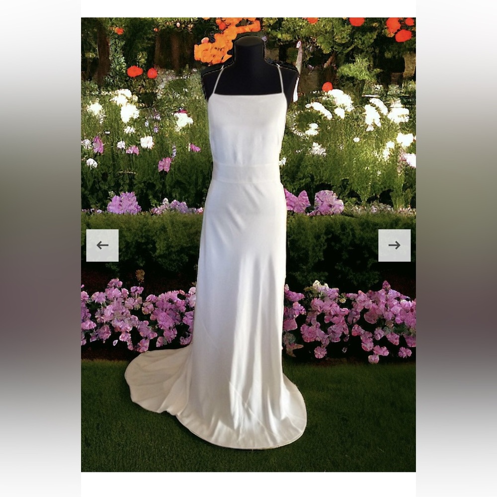 J. Crew ivory silk Madalyn minimalist wedding dress with train NWT 6P - Picture 10 of 12